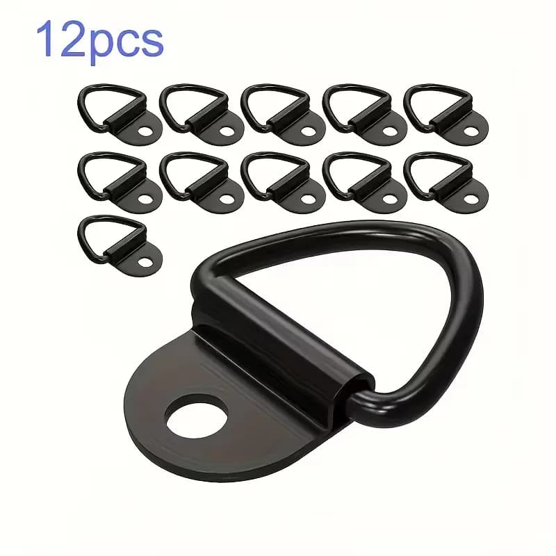 12Pcs D Rings Tie Down Anchors Ring Pull Hook Stainless Steel Lashing Ring Load Fit for Car Boat Cargo Trailer Vehicles RV Van