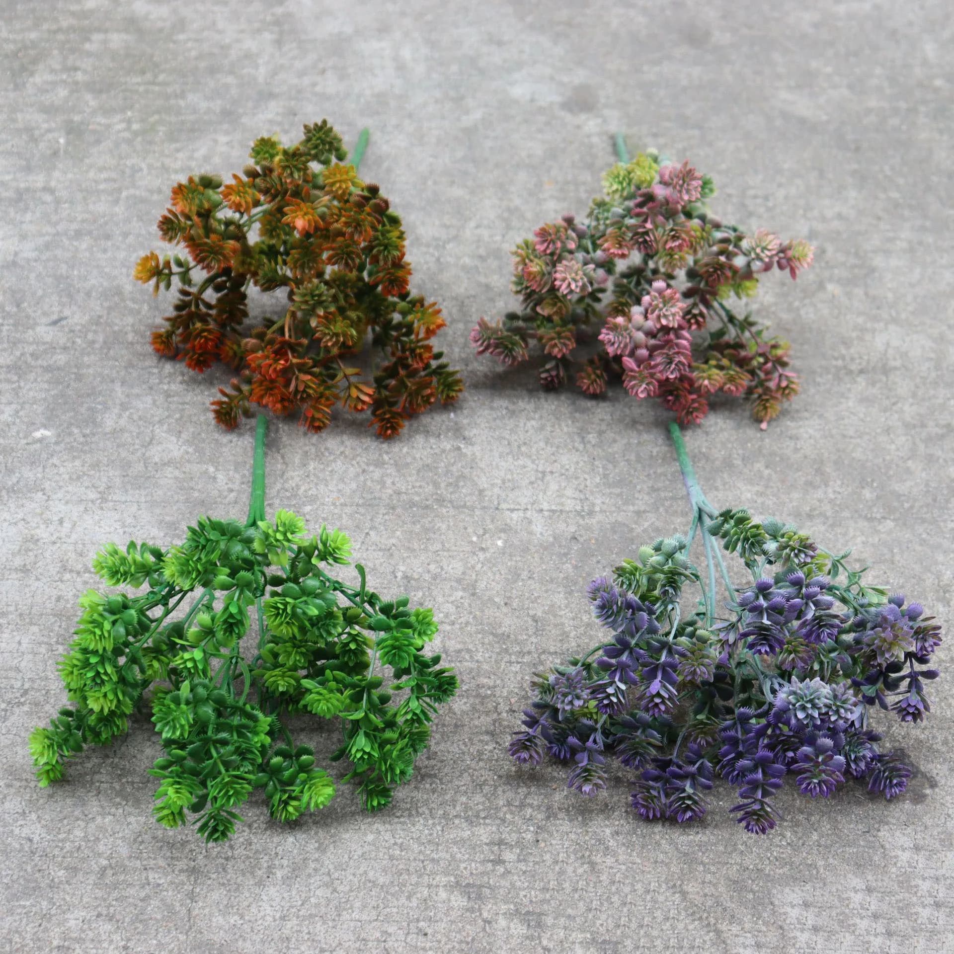 Artificial Daisy Grass Succulent Plants Plastic Autumn Decorative Leaves for Home Outdoor Garden Wedding Fake Christmas Decor