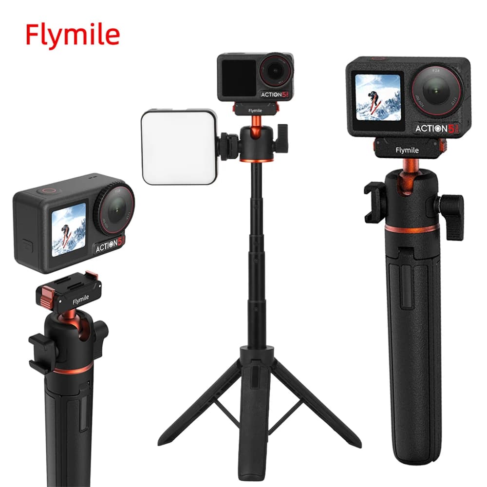 Flymile Action 5 Pro Asta Selfie da 21,25 Pollici con Treppiede per DJI OSMO 360 Action 4 3, Accessorio con Base Magnetica a Sgancio Rapido e Asta di Prolunga