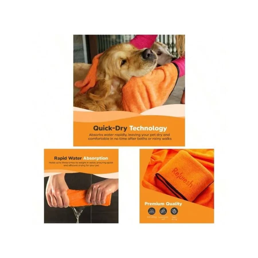 【New style】Pet Towel - 55 - Inch Absorbent, Fast Drying, XL Dog Towel Pet Grooming, Dog Wash, And Travel Refresh Quick Dry Pet