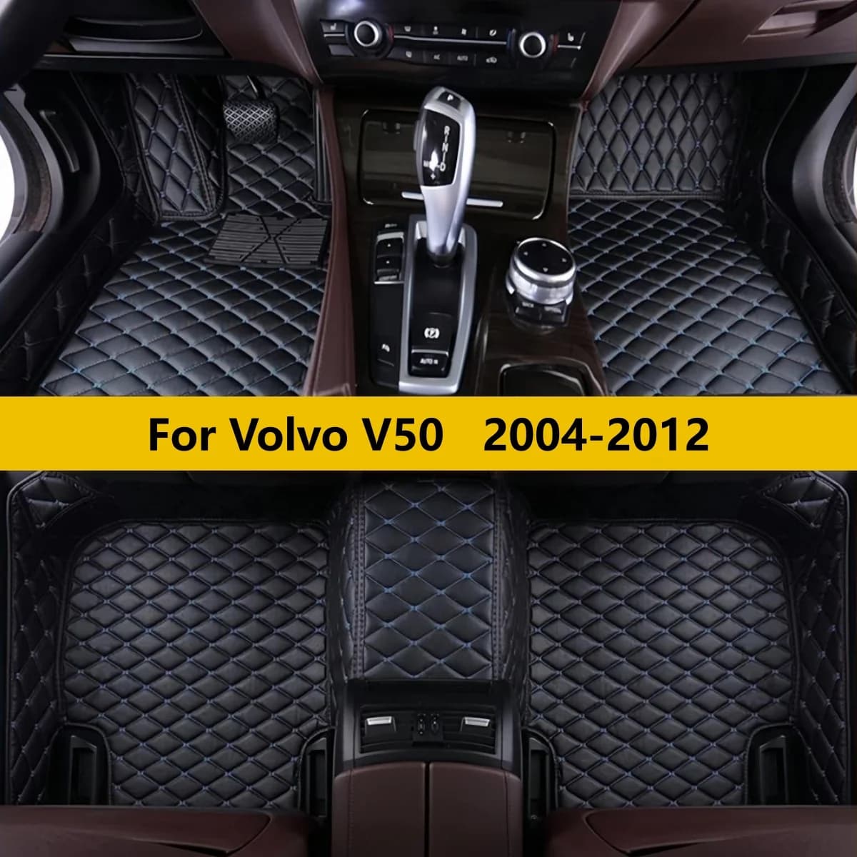 Custom Leather Car Floor Mat For Volvo V50 2004 2005 2006 2007 2008 2009 2010 2011 2012 Auto Carpets Foot Coche Accessorie