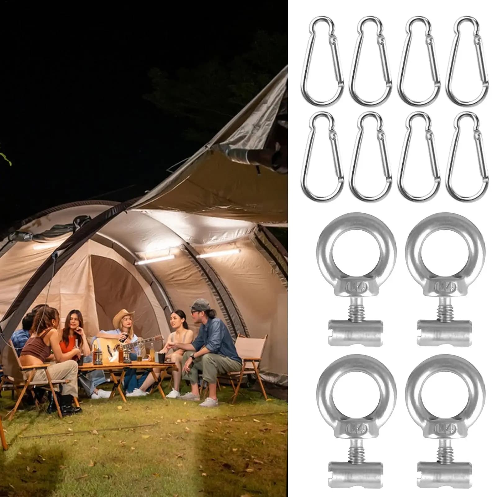 T Track Mount Tie Down Anchors Stainless Steel Canoe Boat Eyelet Rail Mount Secure Kayak Screws Outdoor Parts For Vehicles RV