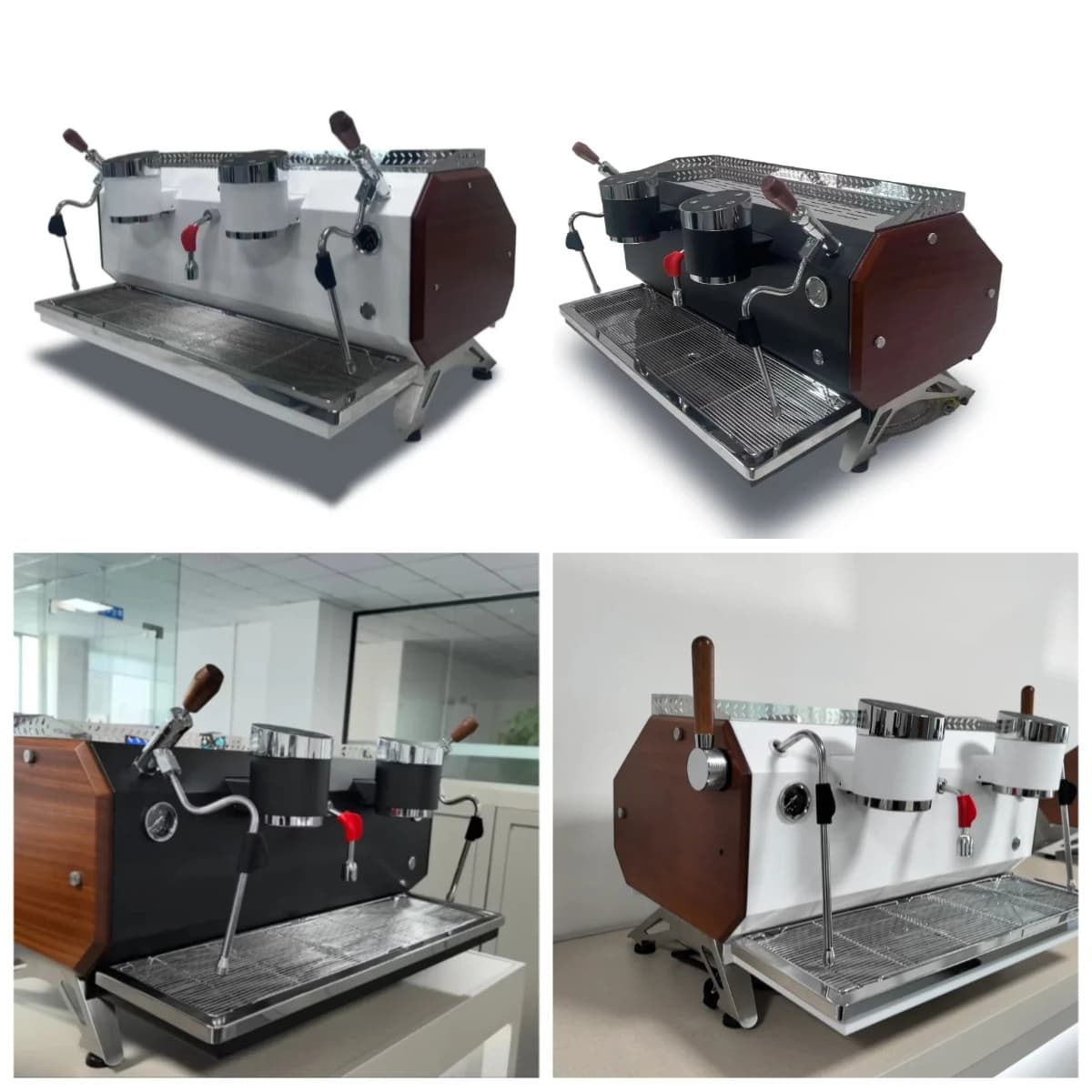 Macchina per Espresso Semi-Automatica a Doppia Erogazione, Stile Italiano con Doppio Controllo della Temperatura e Montalatte a Vapore