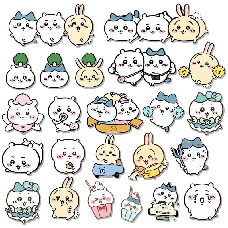 Chiikawa Aesthetic Anime Stickers Set Waterproof Cute Kawaii Decorative Laptop Decals for MacBook Air/iPhone/Xbox