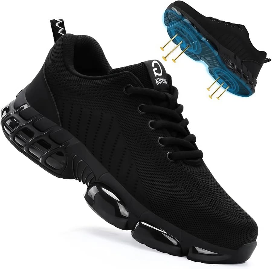 Lightweight Men's Safety Shoes Sturdy Men's Work Shoes Anti Smash Anti Impact Indestructible Industrial Outdoor Men's Shoes