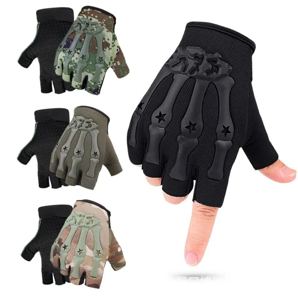 Guanti senza dita da equitazione tattici Guanti mezze dita antiscivolo per moto Ciclismo Arrampicata Escursionismo Caccia Sport all'aria aperta