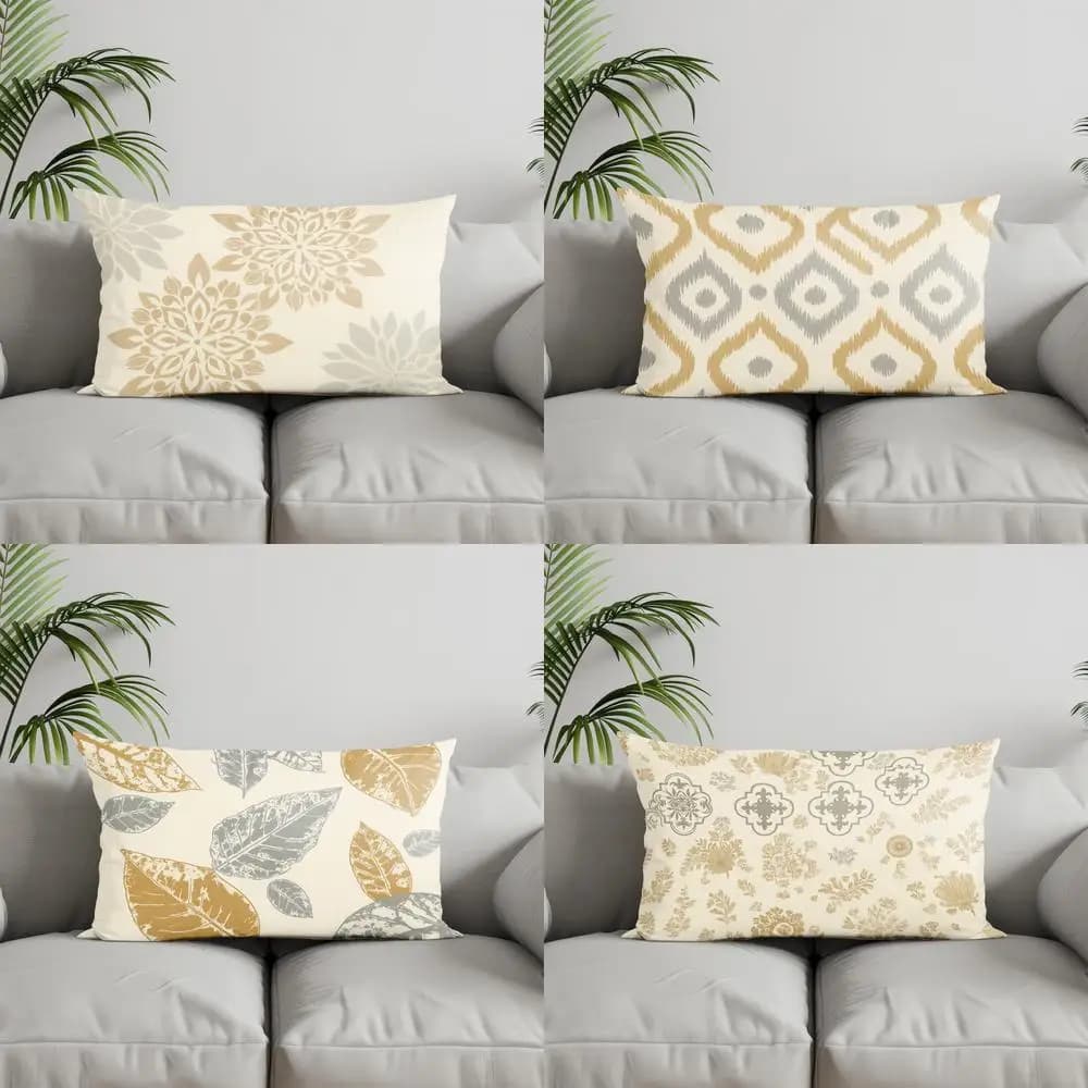 Decorazioni per la casa Fodera per cuscino rettangolare con motivo floreale adatta per divano camera da letto Fodera per cuscino per auto Cuscino per schienale rettangolare