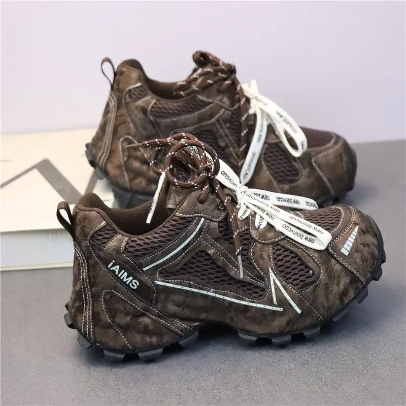 Sneakers da Donna con Rialzo di 7CM, Traspiranti in Mesh, Taglie Grandi, Scarpe Comode con Punta Rotonda, Calzature Casual Femminili