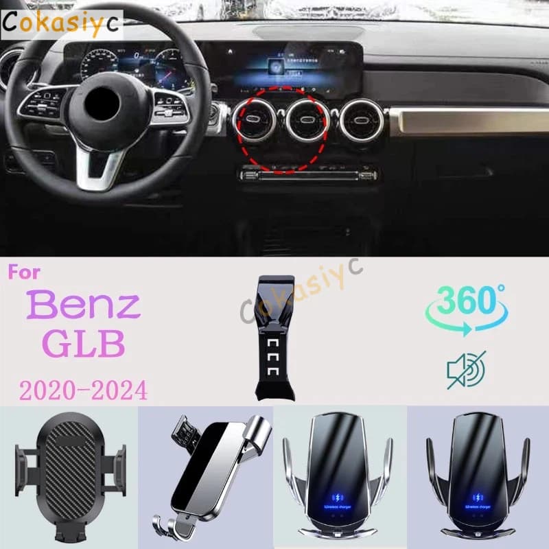 Car Phone Holder For Benz GLB X247 2020-2024 Mobile Phone Support Car Mounts Wireless Charging Car Accessories Mounts & Holder