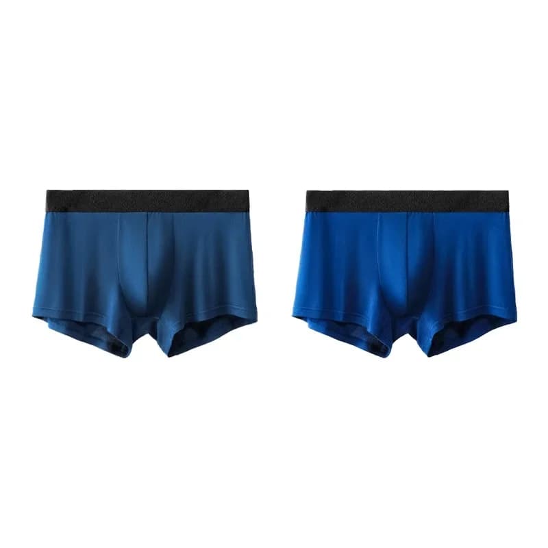 2 pezzi di biancheria intima da uomo - Pantaloncini estivi sexy antibatterici traspiranti simili alla seta di grandi dimensioni a quattro lati