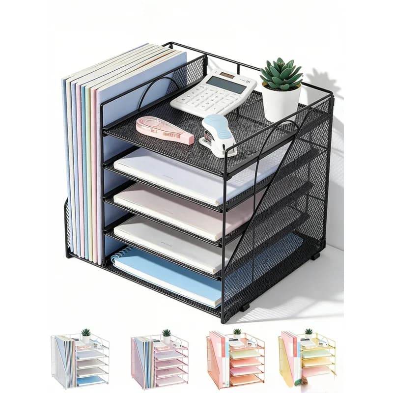 Portadocumenti in carta a 5 strati, organizer per documenti da ufficio, scatola di immagazzinaggio, portadocumenti, design multistrato