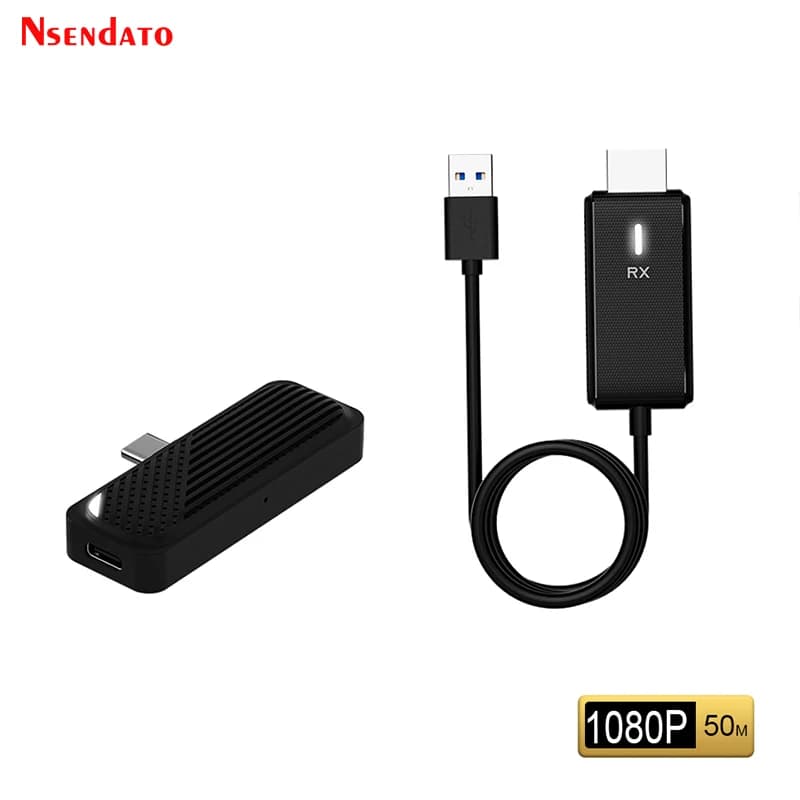 Wireless HDMI USB C Video Transmitter and Receiver Extender Kit Type-C HDMI TV Display Stick Dongle for Projector TV Camera PC