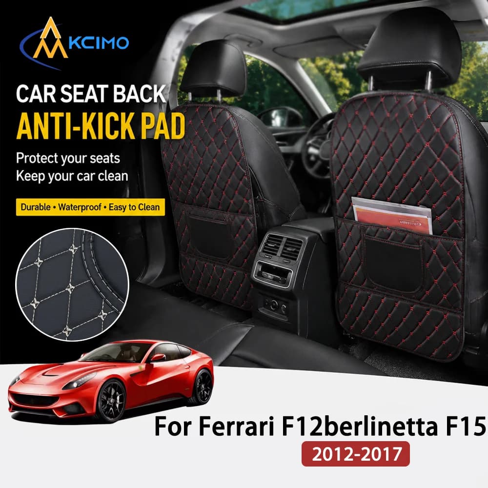 New Seat Anti Kick Pad for Ferrari F12berlinetta F152 2012-2017 PU Leather Car Mats Durable Auto Seat Back Protector Cover Pads