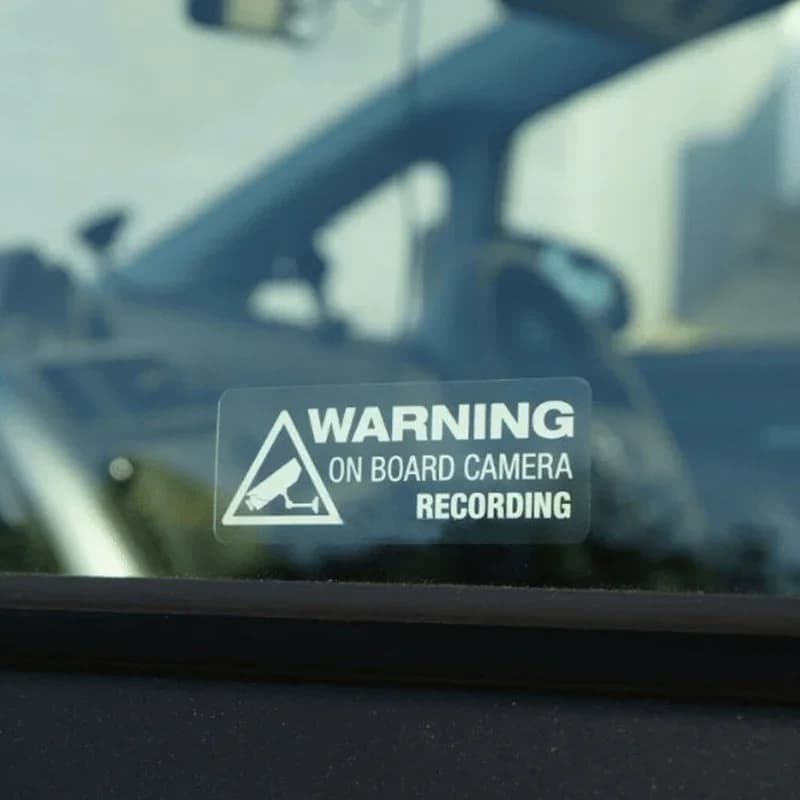 WARNING On Board Camera Vinyl Sticker Waterproof Removable Safety Warning Decal for Auto Car Window Door Motorcycle Helmet Decor