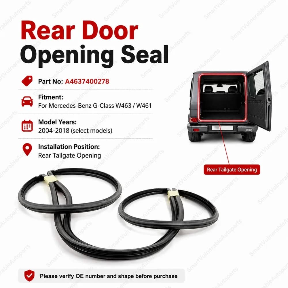 Rear Tailgate Door Opening Seal A4637400278 For Mercedes-Benz G-Class W463 W461 2004-2018 Rubber Weatherstrip