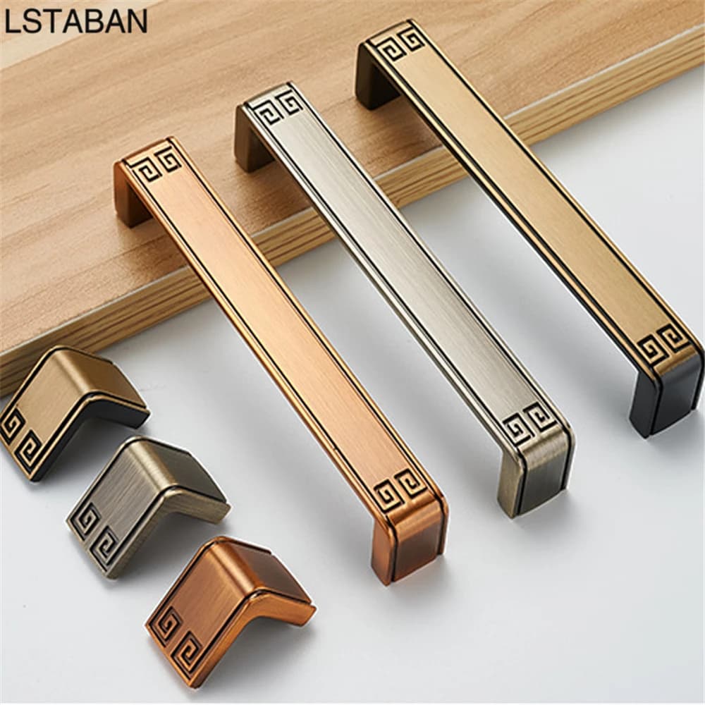 Maniglia per mobile da cucina in lega di zinco in stile cinese vintage maniglia per cassetto in ottone imitazione maniglia per porta guardaroba pomello per ferramenta per mobili