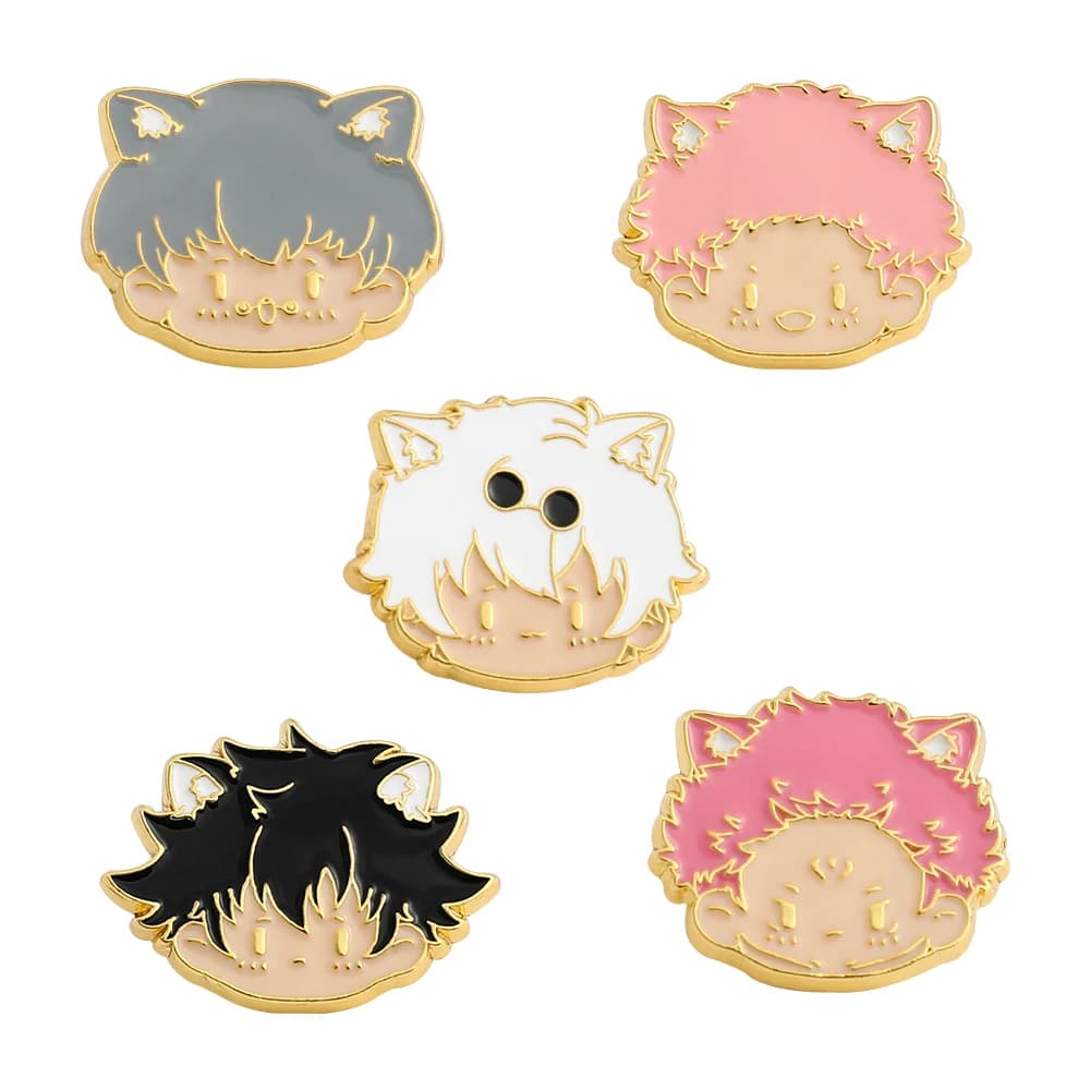 Anime Jujutsu Kaisen Alloy Brooch Metal Badge Cartoon Accessories Gojo Satoru Itadori Yuji Geto Suguru Cosplay Gift Collection
