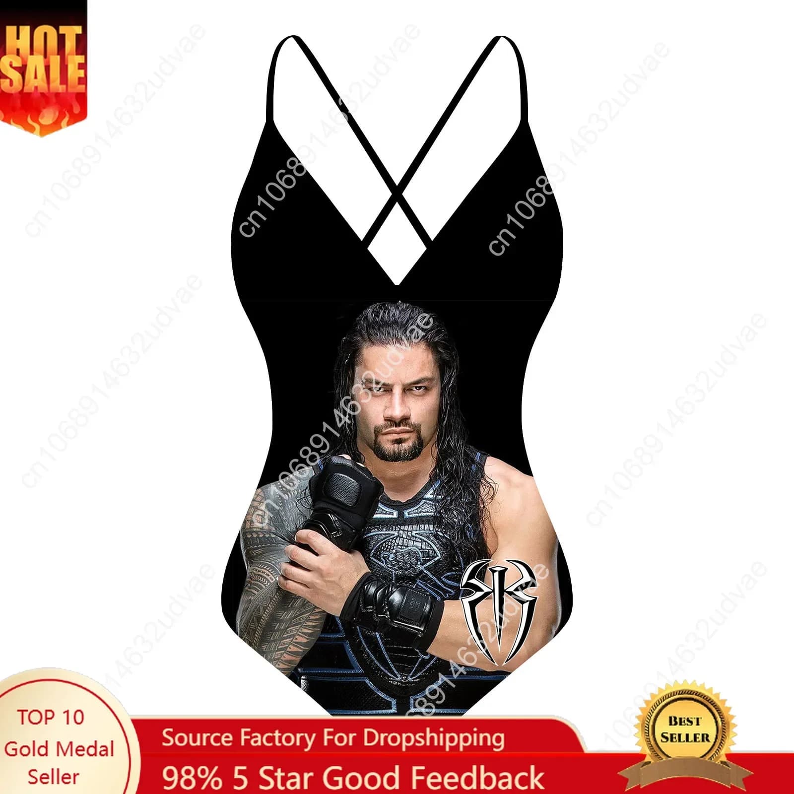 Roman Reigns V-neck Halter Back Swimsuit Womens Bathing Suits Personalized Bikini Pool Party Swimwear Custom Made Beachwear