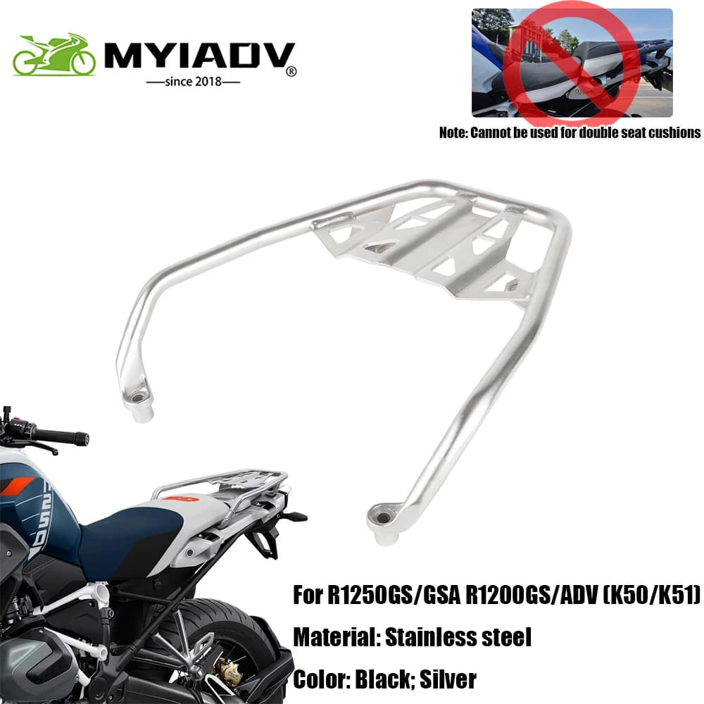Per BMW R1200GS R1250GS LC ADV GS1250 Adventure K50 K51 Bagagli posteriori Top Case Staffa per rack Supporto per bagagliaio corto in acciaio inossidabile