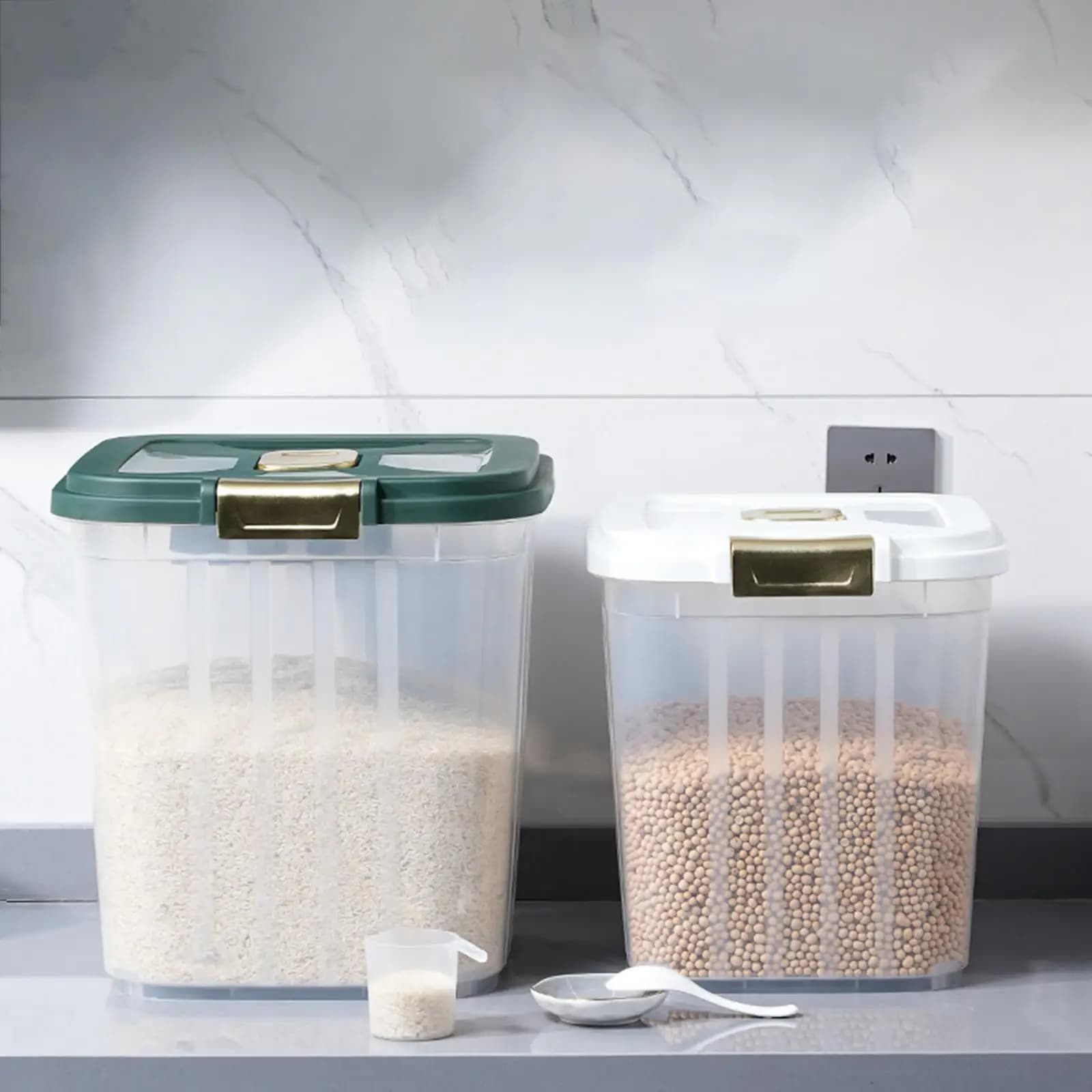 Rice Storage Container Sealed Rice Storage Bin for Cupboard Countertop Nuts