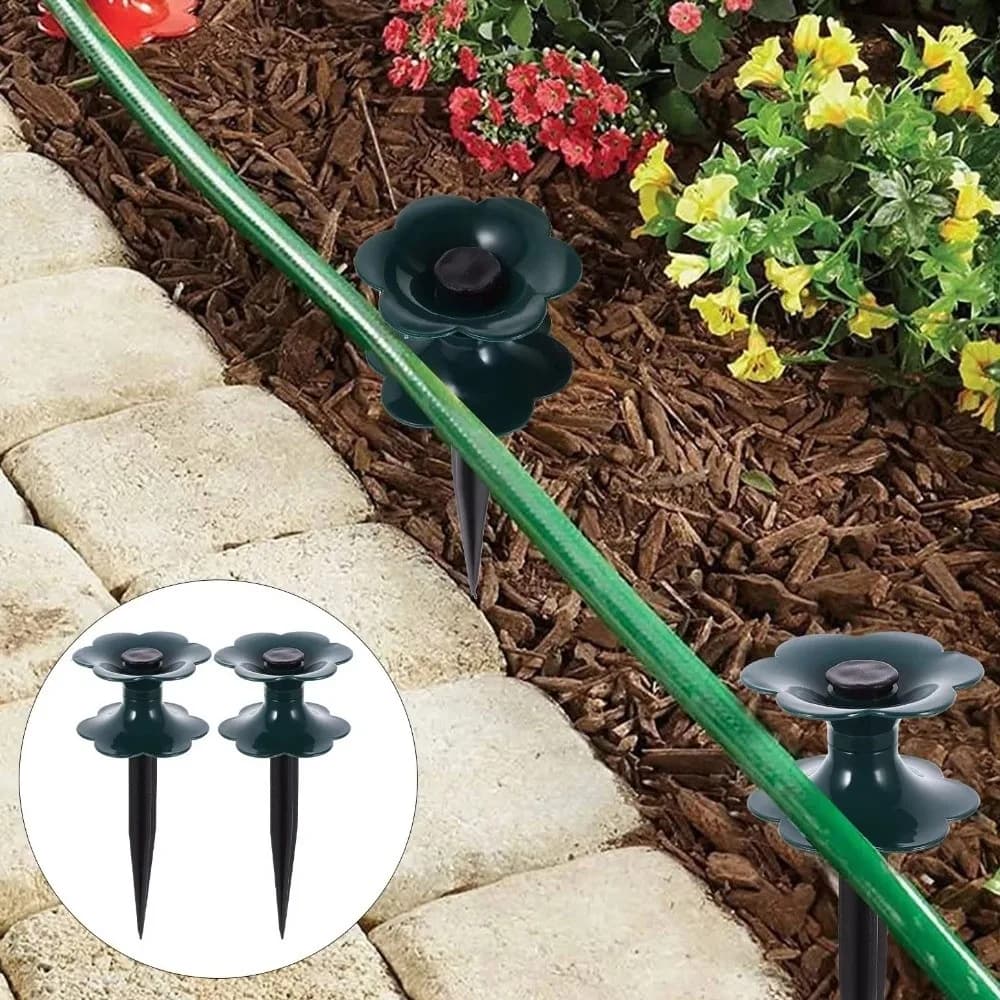 Flower Shaped Garden Hose Guide Directional Protection Plastic Hose Guide Spike Labor-Saving Hose Holder Winding Wheel
