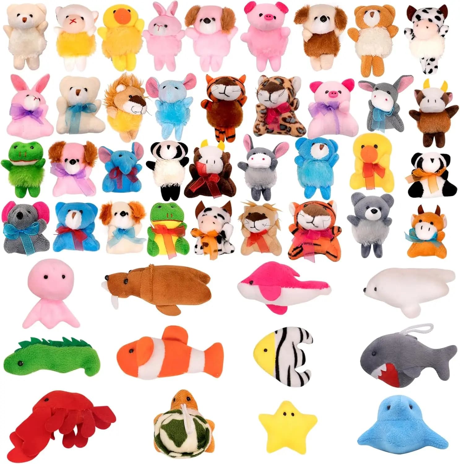 48 Pezzi di Piccoli Animali Marini Imbottiti, Regali per Bambini, Gadget per Feste di Compleanno, Premi per la Classe, Riempitivi per Pinata