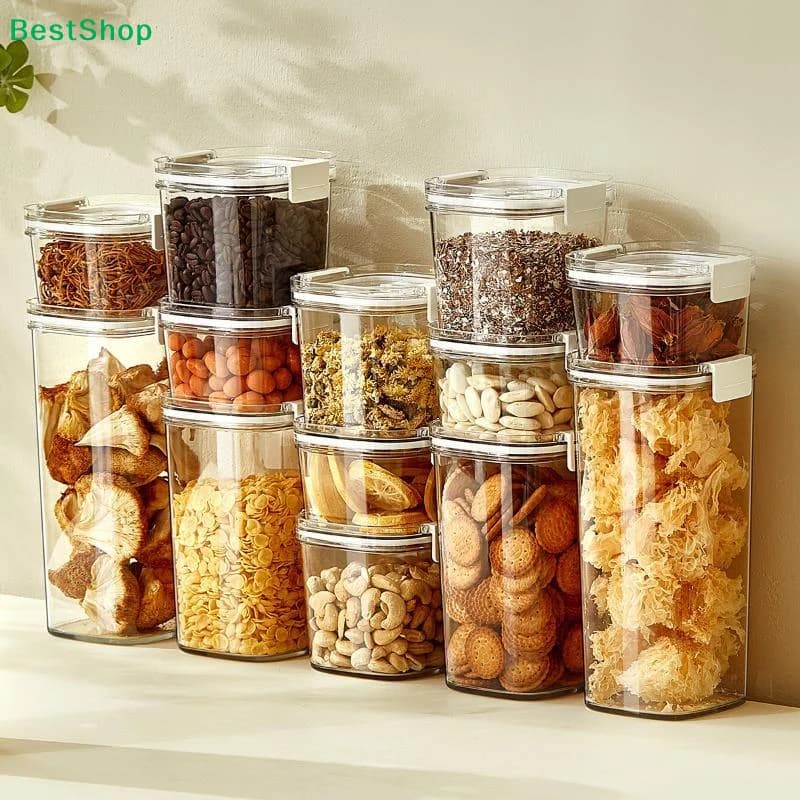 1Pcs Kitchen Cereals Storage Box Vacuum Sealed Tank Coffee Beans Vacuum Jar Airtight Container Moisture-Proof Sealed Canister