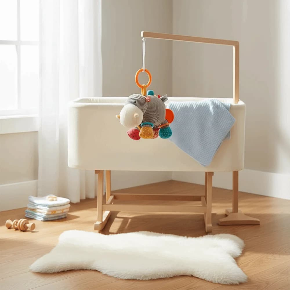 Cheer Soft Baby Rattles Cartoon Design Drawstring Pendant Educational Can Be Nibbled Head Protector Pillow For Children