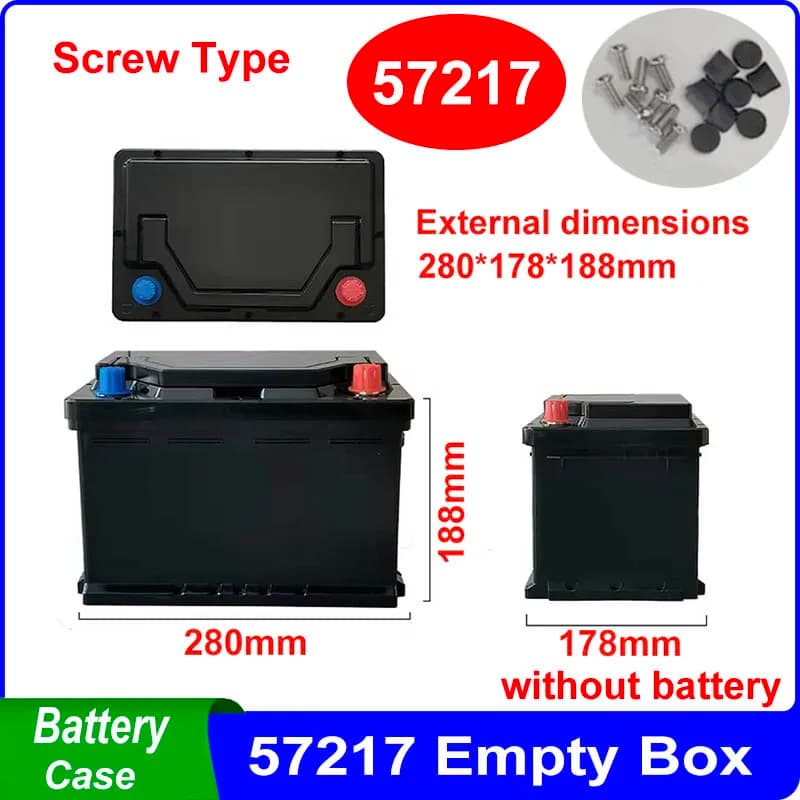 Contenitore vuoto in plastica per batterie di avviamento 57217, guscio per celle al litio LFP LiFePO4 Li-ion 18650 26650 32650 per batterie fai-da-te