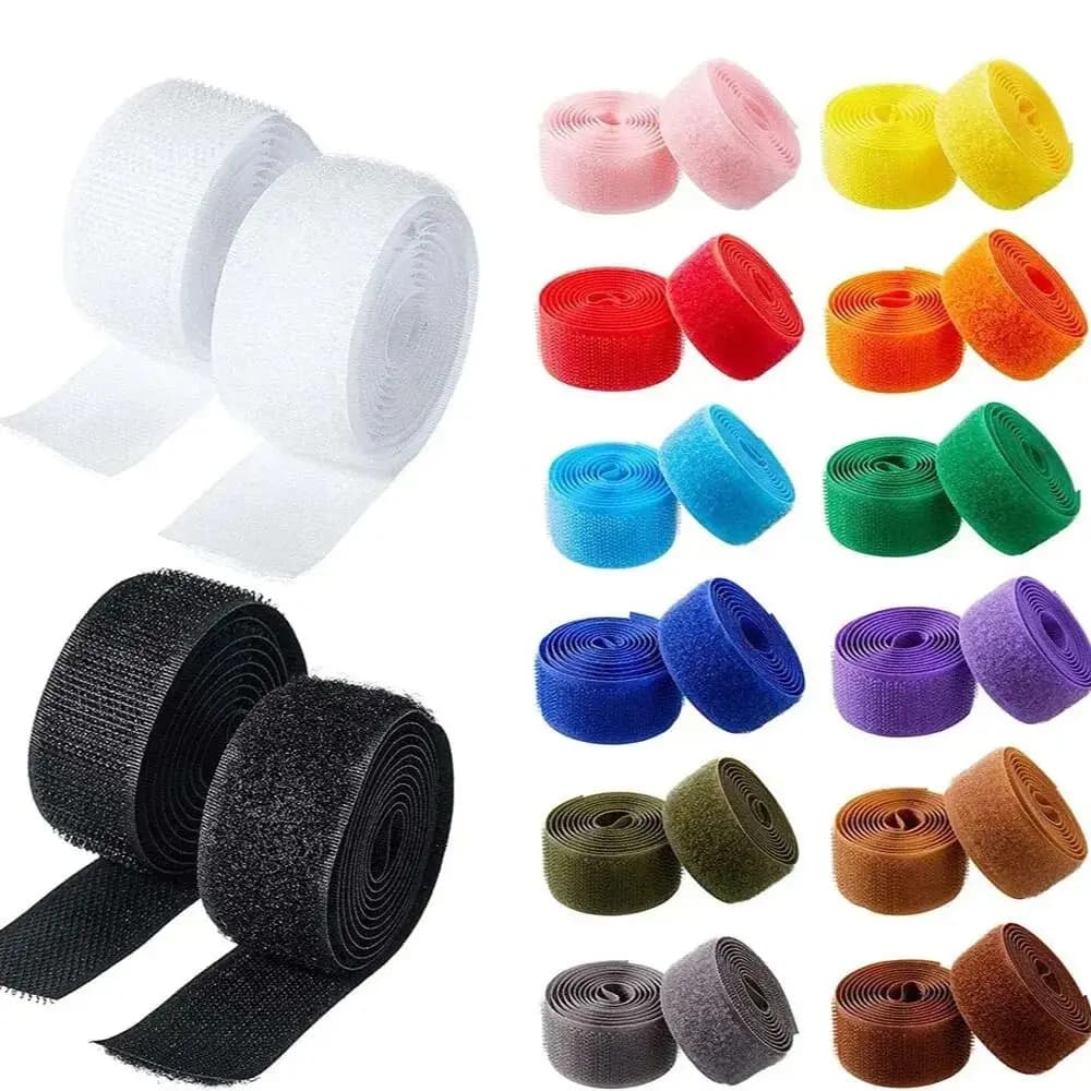 Nastro colorato da cucire con gancio e anello da 2 m/paia | Striscia di nylon magica non adesiva da 20 mm riutilizzabile per abbigliamento fai da te/cucito di tappeti/decorazioni per la casa
