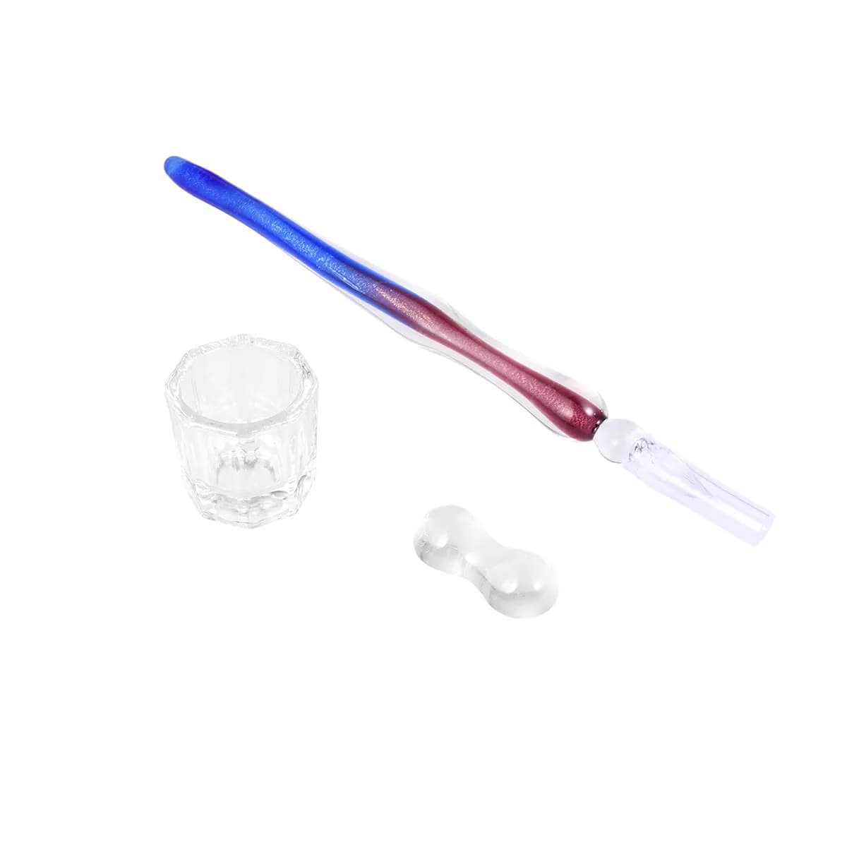 1Set Crystal Signature Pen Set Premium Handmade Glass Dip Pens Violet Gradient Star for Calligraphy Essays Desk Art