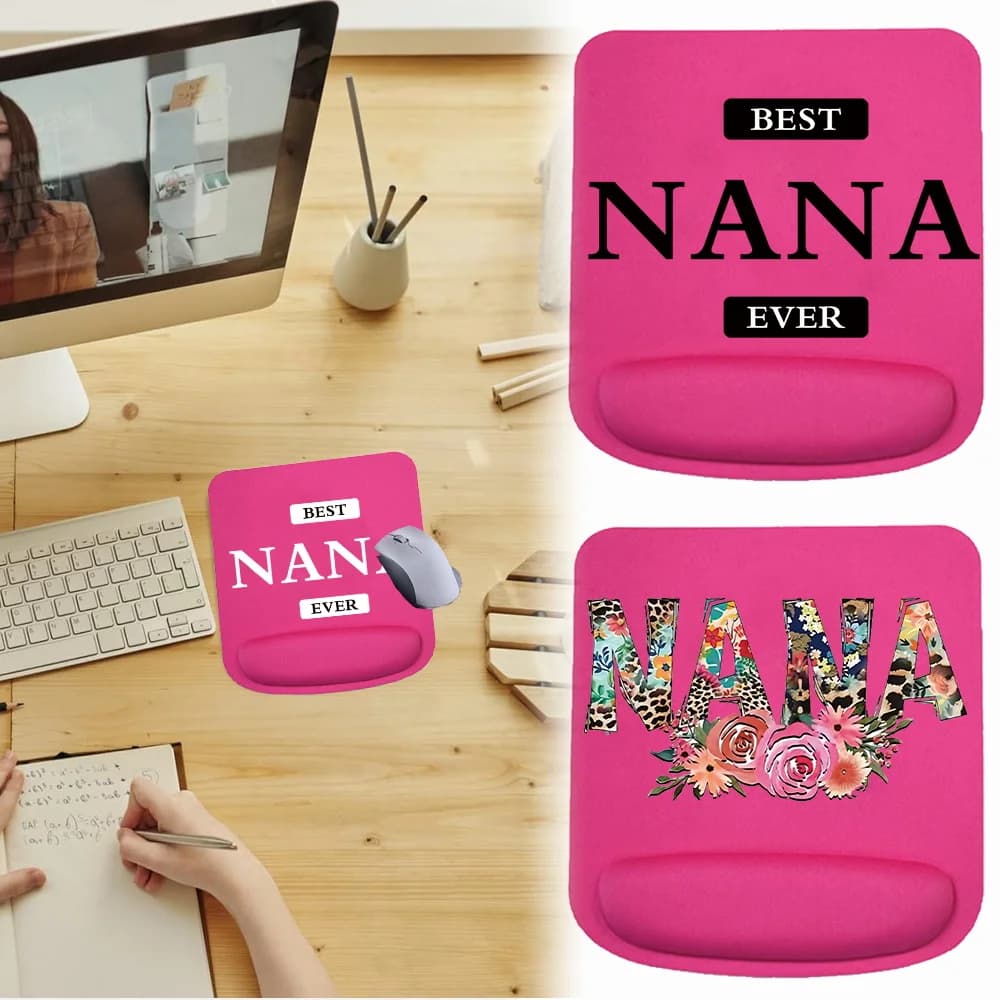 Wrist Mouse Pad Comfortable Wrist Pad Mice Mat Soft Mousepad Non Slip Square for PC Laptop Computer for Nana Pattern