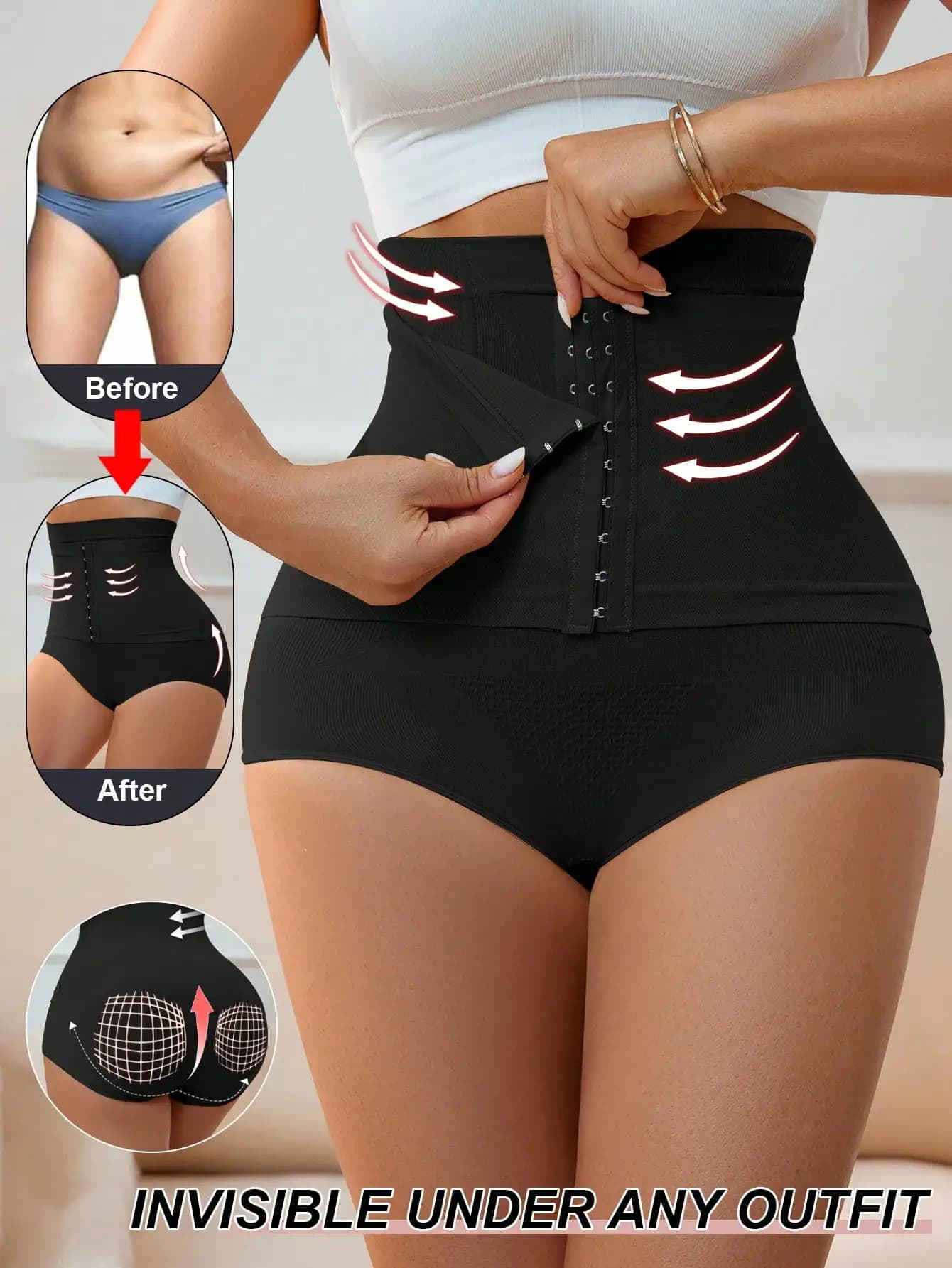 High Waist Modeling Mutandines, Bench Control, Gluten Lift, Life Container, Leg Modeling