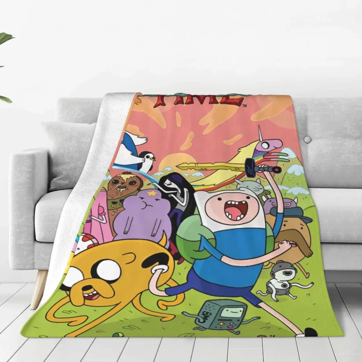 Adventure Cartoon Funny Times coperte velluto Finn e jack Warm Throw coperta per tappeto da viaggio all'aperto