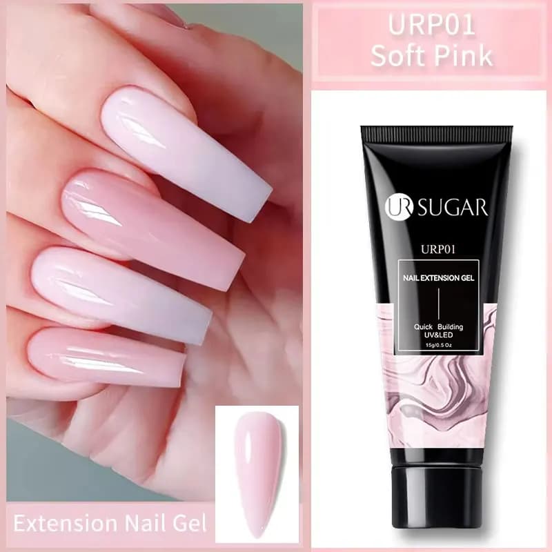 UR SUGAR 1/2PCS 15ml Gel per estensione delle unghie Soak Off UV LED Acrilico Cristallo Bianco Trasparente Gel nudo Smalto per unghie Gel da costruzione UV