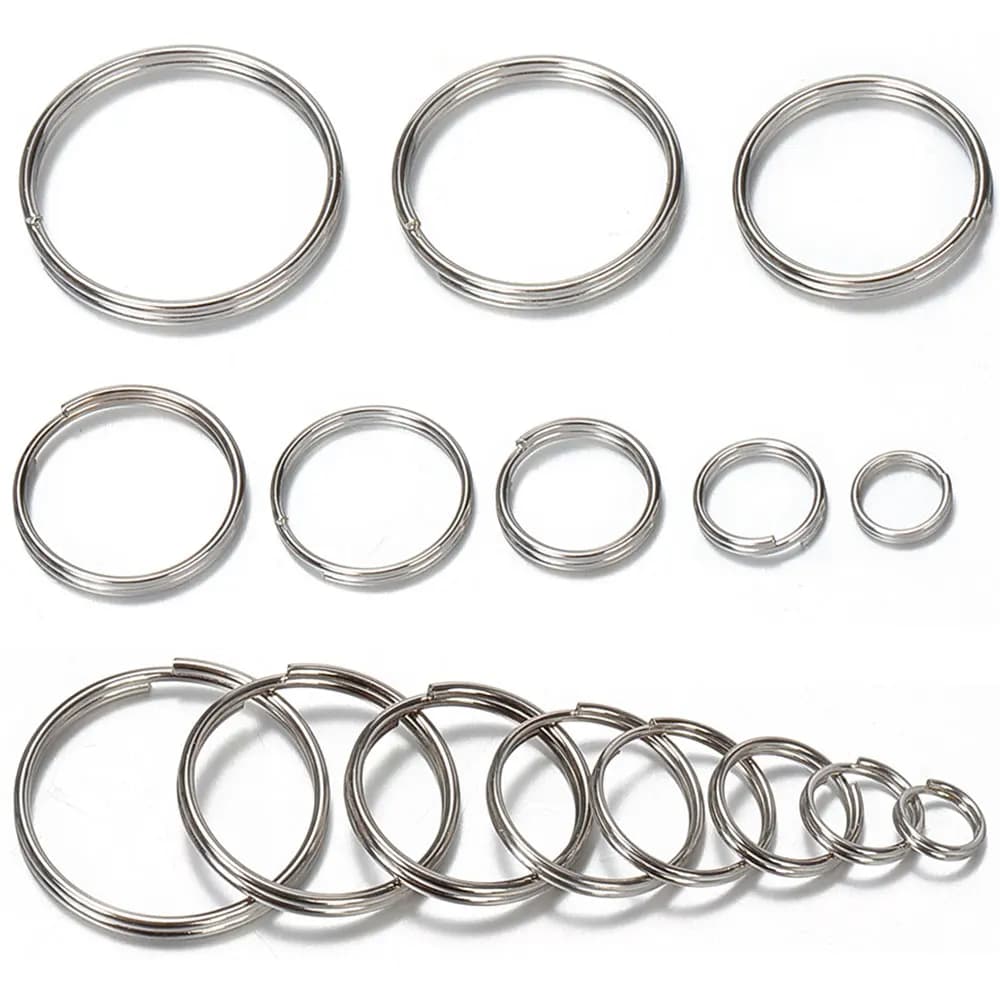 50/100 pezzi portachiavi in metallo bianco placcato argento 6-20mm anello diviso portachiavi anelli donna uomo portachiavi fai da te portachiavi accessori