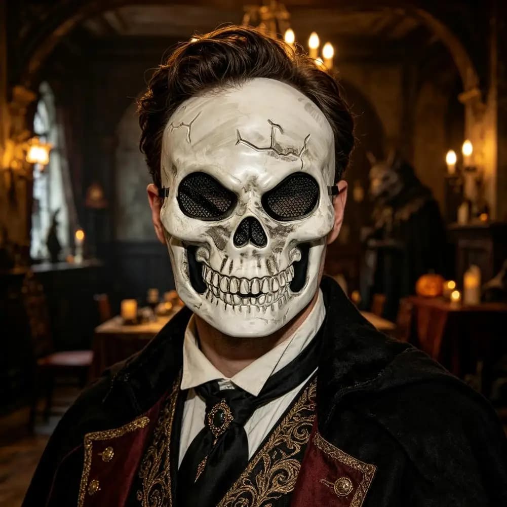 Halloween Horror Mask 3D Reality Full Head Skull Movable Jaw Helmet Latex Scary Skeleton Mask Carnival Cosplay Decoration Props