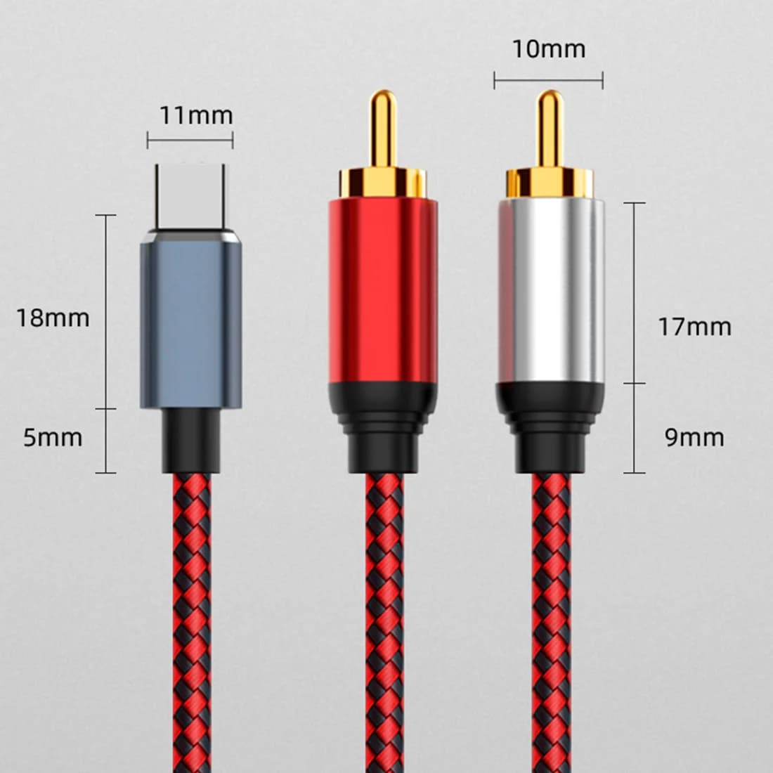 Cavo audio ASMA-USB C a 2 RCA, cavo audio da tipo C maschio a 2 RCA maschio per Xiaomi, Huawei, tablet, altoparlanti, amplificatori, TV