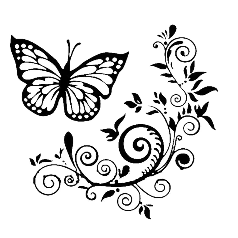 Car Sticker for funny vehicle with 15 cm butterfly flower External solar protection and waterproof stickers on motorcycle personality, PVC decals
