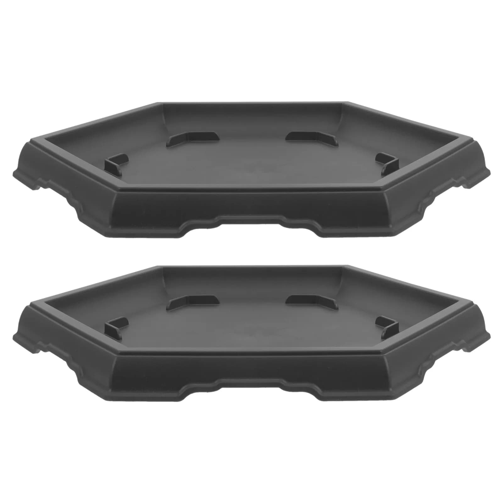 Set of 2 Hexagonal Trays for Plants, Subvases Backgrounds for Planters, Tray Collect Water for Bonsai and Plants in Interior and Exterior Vase