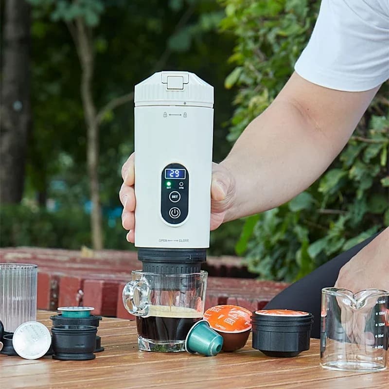 Mini Portable Electric Capsule Coffee Maker, USB-Charging Coffee Maker for the Office, Outdoors, and Travel 7800mAh