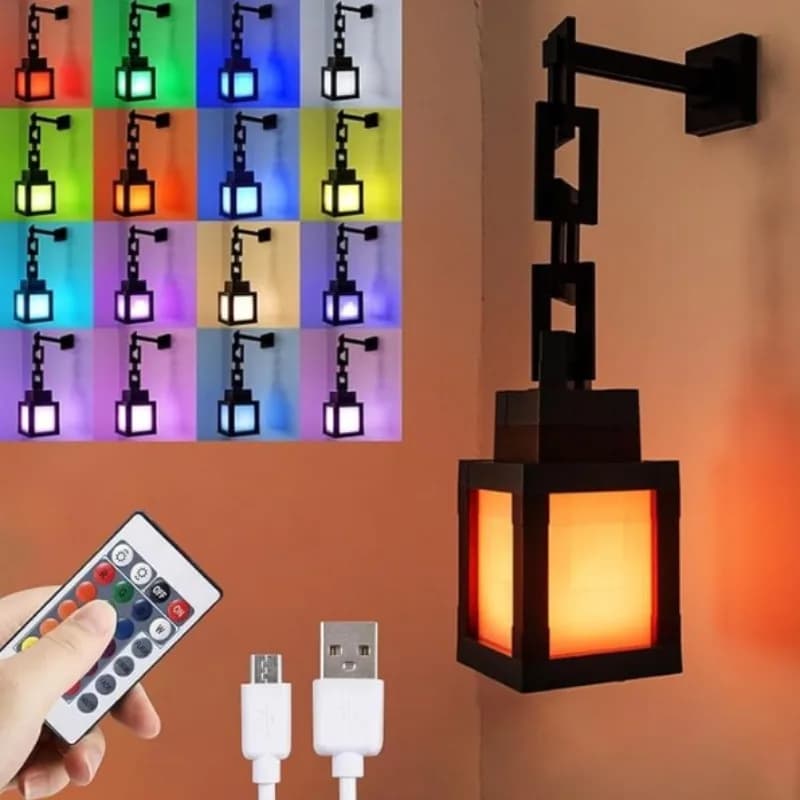 Pixel Night Lamp - LED Atmosphere Light with 16 Cangiant Colors and Remote Control, Fitted on Desk and Wall for Decorating Bedroom and Gift