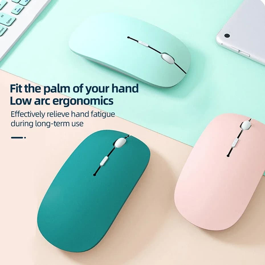 Mouse wireless compatibile Bluetooth Mouse per computer portatile Mouse ottico silenzioso per iPad Samsung Tablet Mouse universali Silenzioso