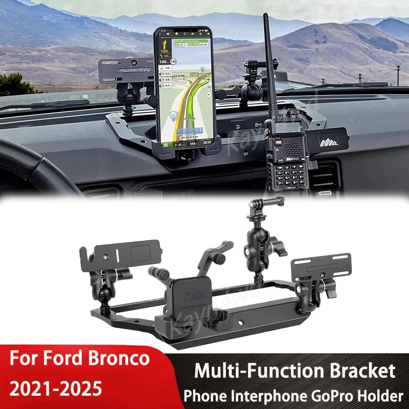 Off Road 4x4 Interior Accessories Alloy Multi-Mount Dash Phone Holder Camera Mount For Ford Bronco 2/4 Door 2021-2025