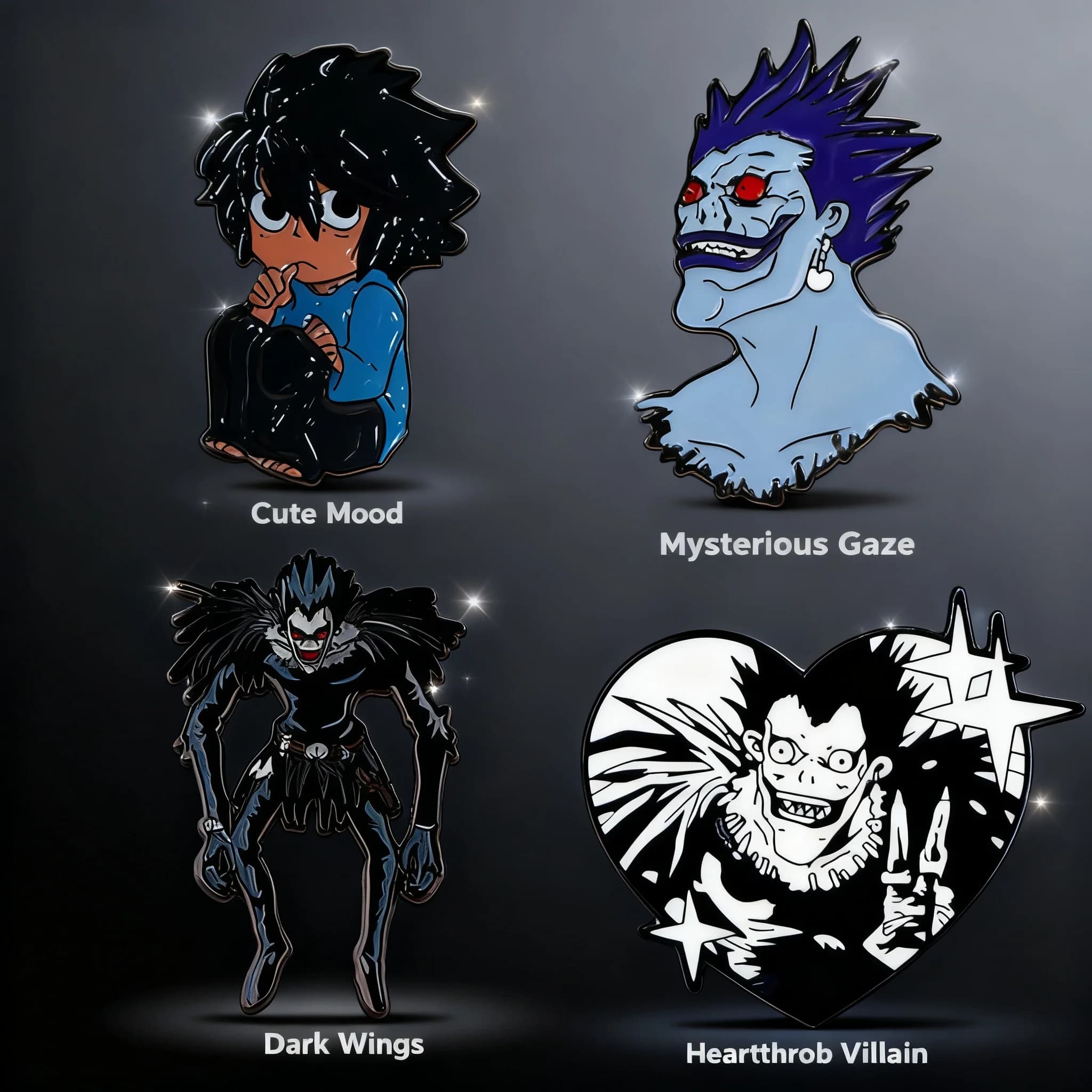 Metal Brooch Pin Death Note Badge Cartoon Enamel Lapel Pin Accessory Clothing Backpack Cosplay Gift