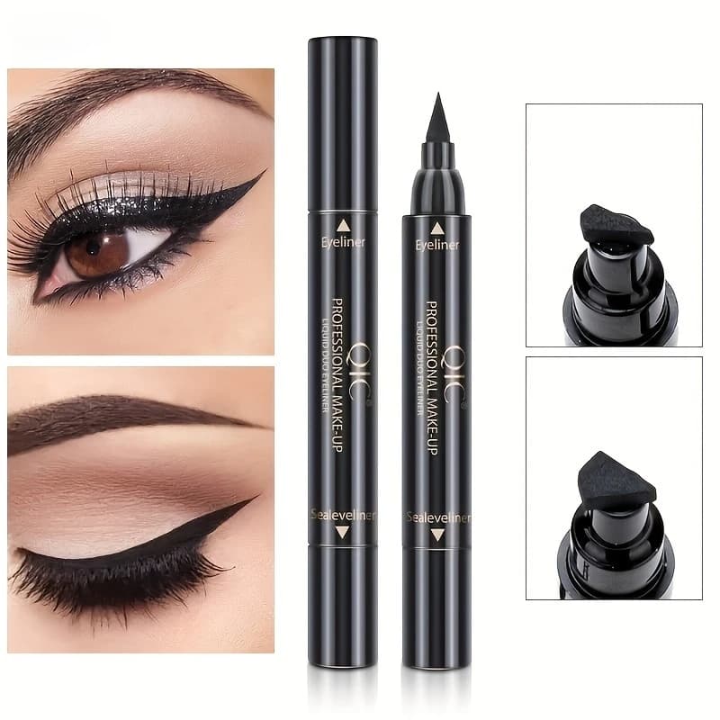 Eyeliner pen with waterproof double head seal and swivelling proof for triangular wing and charming tail