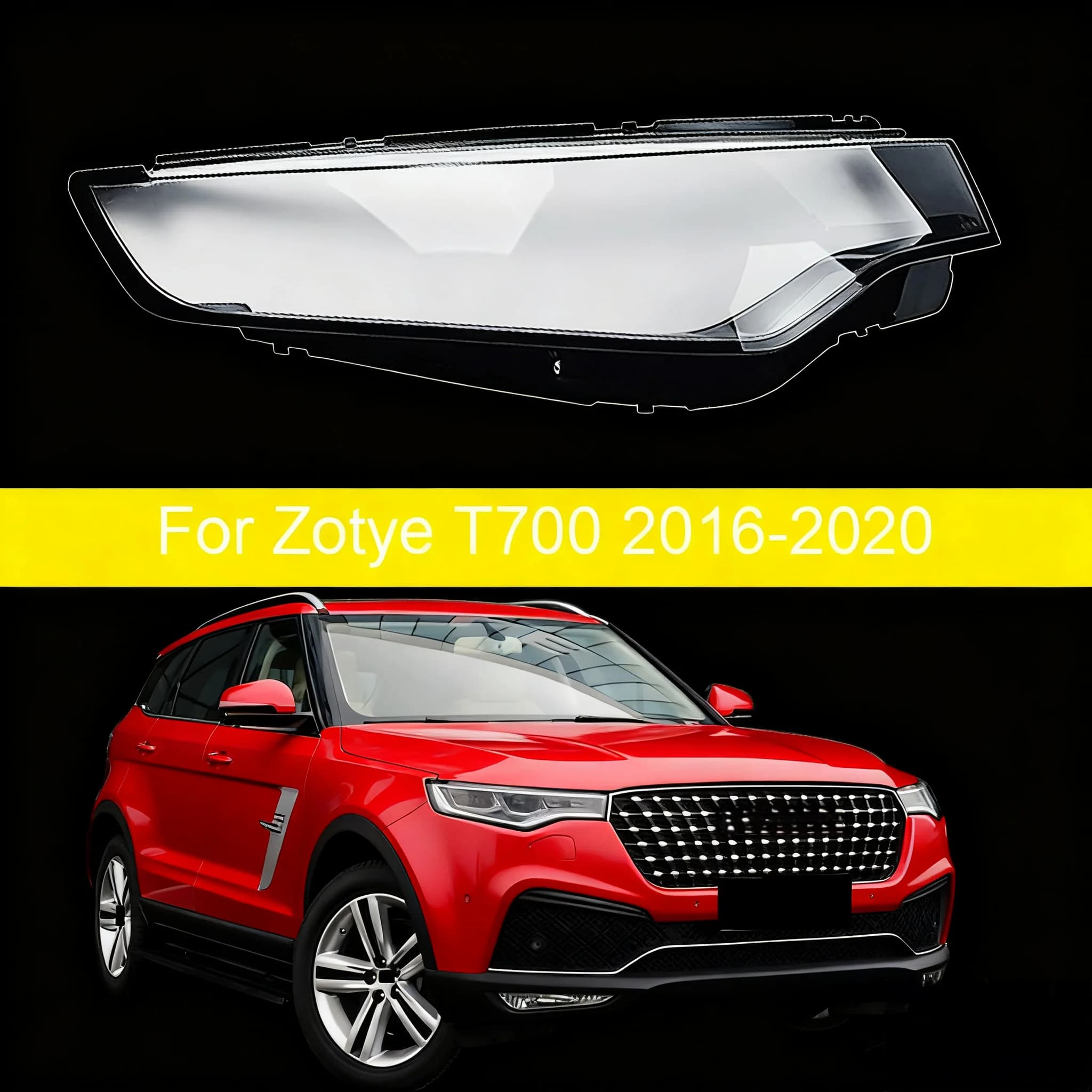 Per Zotye T700 Faro Anteriore Copertura Della Lampada Faro Borsette Lente Trasparente Sostituire Il Paralume Originale 2016-2020