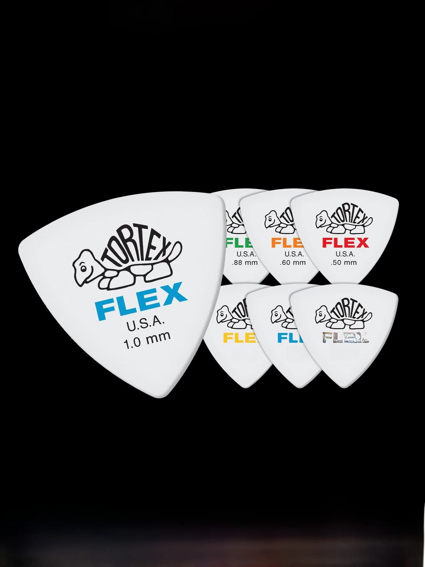 Dunlop FLEX Guitar Picks Double Lifespan Large Shape Speed Pick for Acoustic Wooden Guitar Turtle Folk Style
