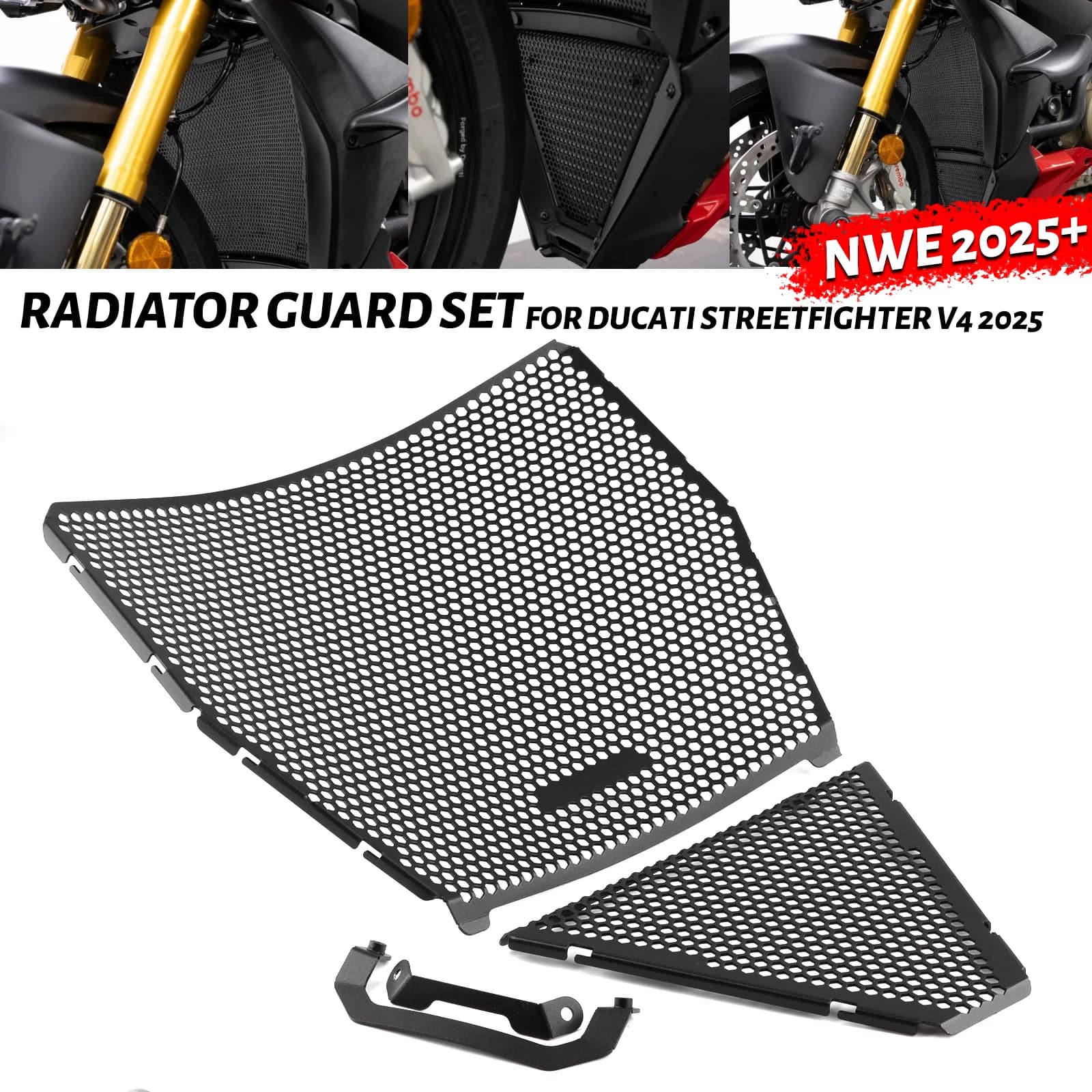 Per Ducati Streetfighte V4 V4S 2025 + Set di protezioni per radiatori Accessorio per moto Protezione per griglia per radiatore Protezione di copertura in alluminio CNC