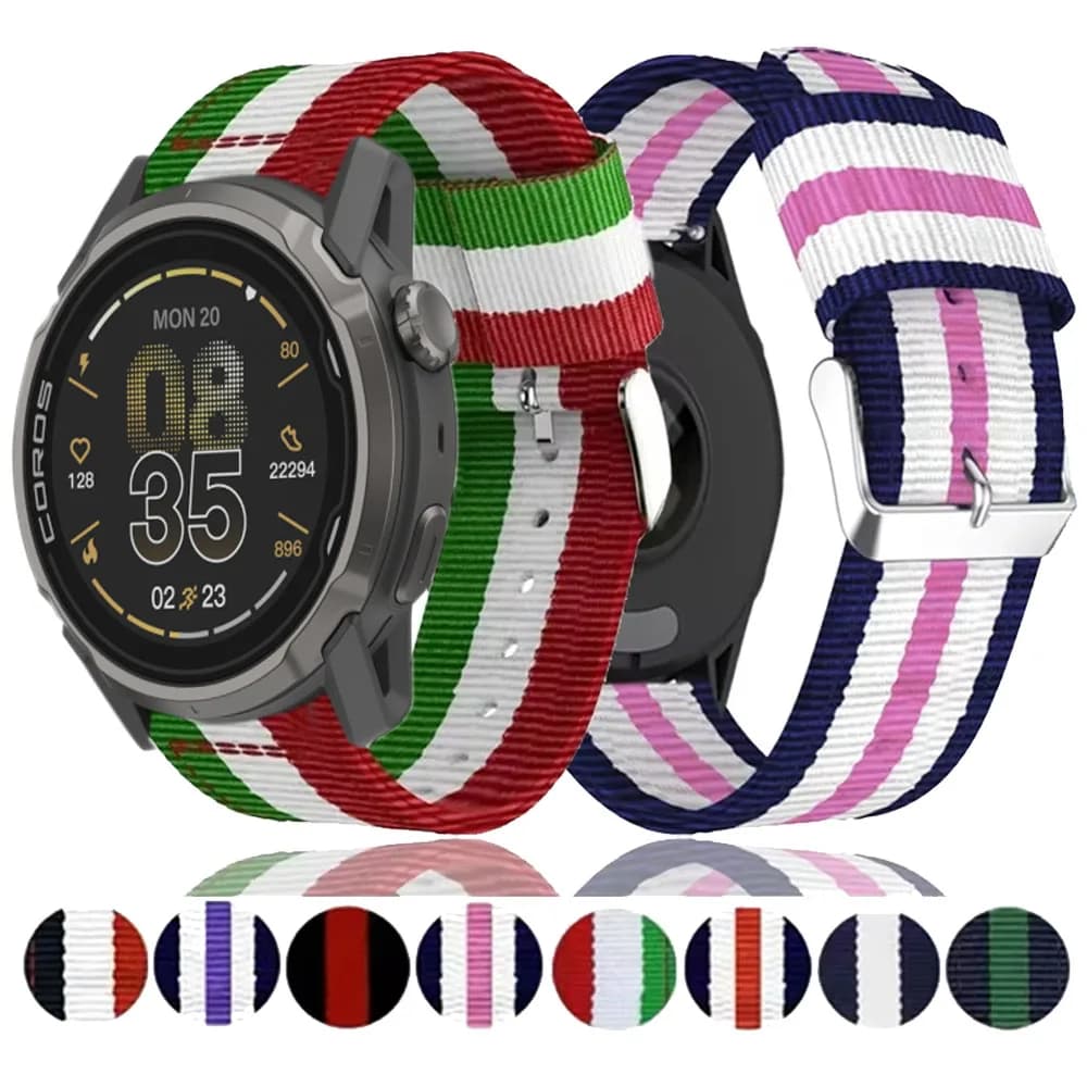 22 mm nylon strap for COROS PACE Pro/3/APEX 4 42mm/CMF Watch 3-2-1 Pro Suunto Vertical 2/Race 2/Run